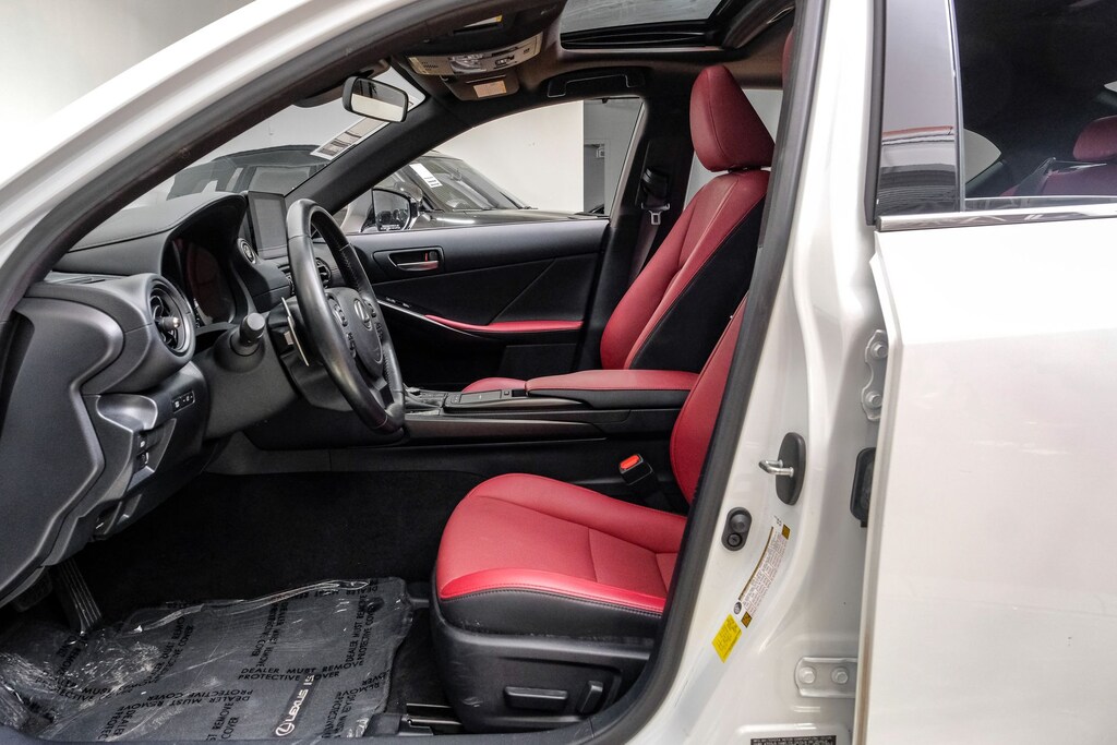 Used 2025 Lexus IS 350 F SPORT Design/Rioja Red NuLuxe® and Black Metallic trim/Power tilt-and-slide moonroof Sedan