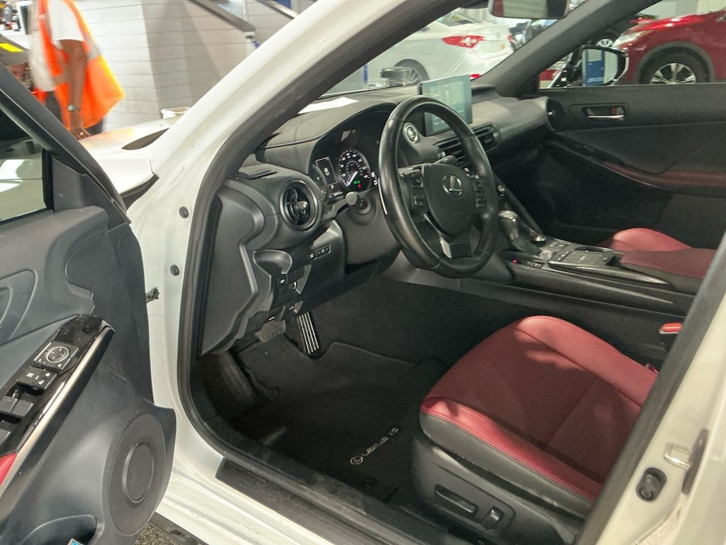 Used 2025 Lexus IS 350 F SPORT Design/Rioja Red NuLuxe® and Black Metallic trim/Power tilt-and-slide moonroof Sedan