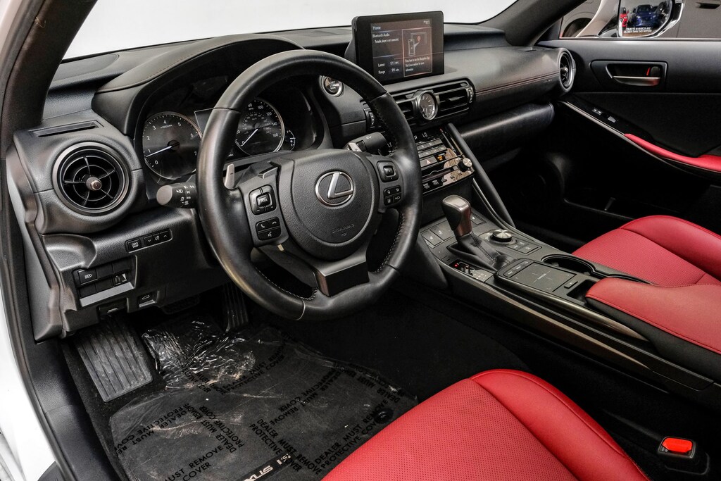 Used 2025 Lexus IS 350 F SPORT Design/Rioja Red NuLuxe® and Black Metallic trim/Power tilt-and-slide moonroof Sedan