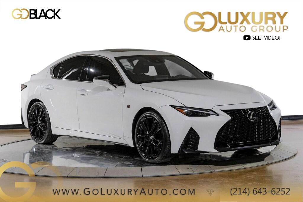 Used 2025 Lexus IS 350 F SPORT Design/Rioja Red NuLuxe® and Black Metallic trim/Power tilt-and-slide moonroof Sedan