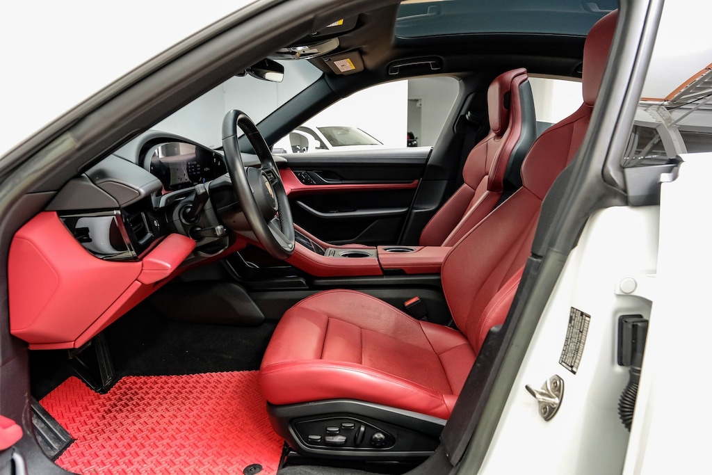 Used 2023 Porsche Taycan Premium Package/Leather Interior in Black/Bordeaux RedTech Package/All-Season Tires for 19" Wheels Sedan
