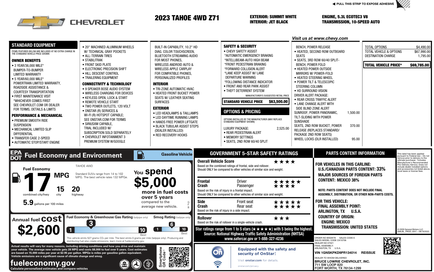 Used 2023 Chevrolet Tahoe Z71 SUV