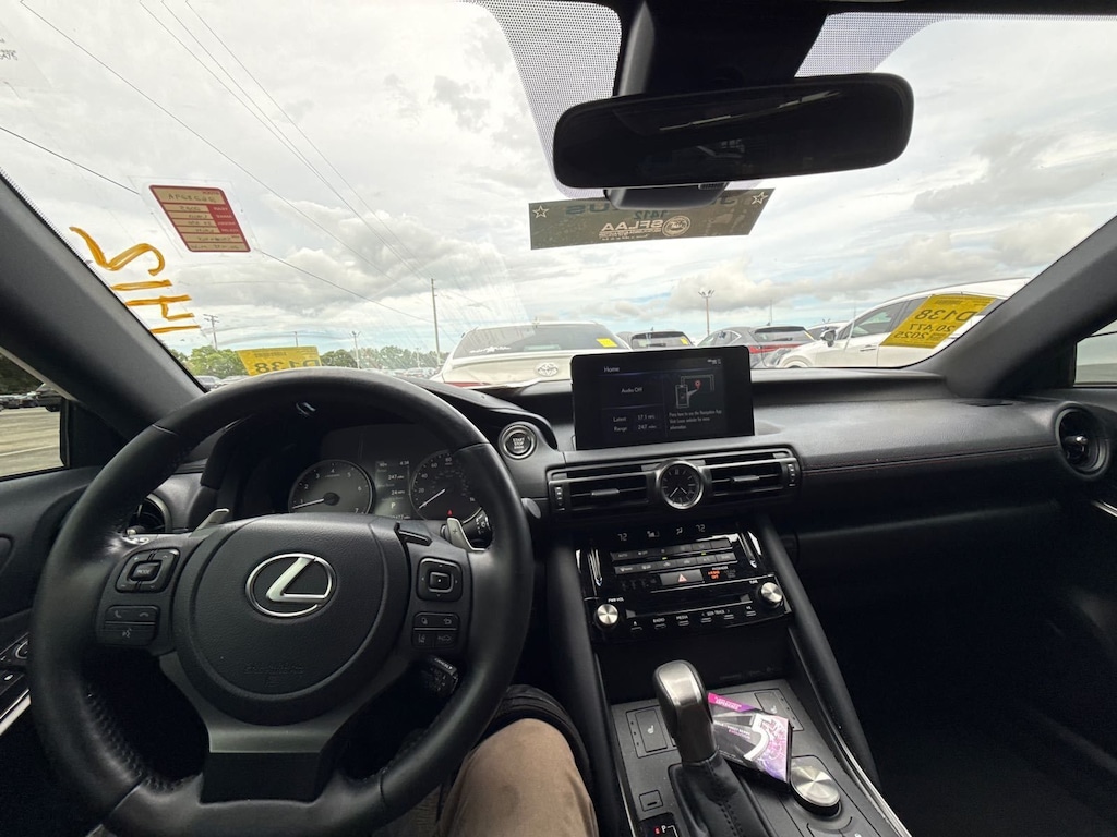Used 2025 Lexus IS 350 F SPORT Design/Rioja Red NuLuxe® and Black Metallic trim/Power tilt-and-slide moonroof Sedan