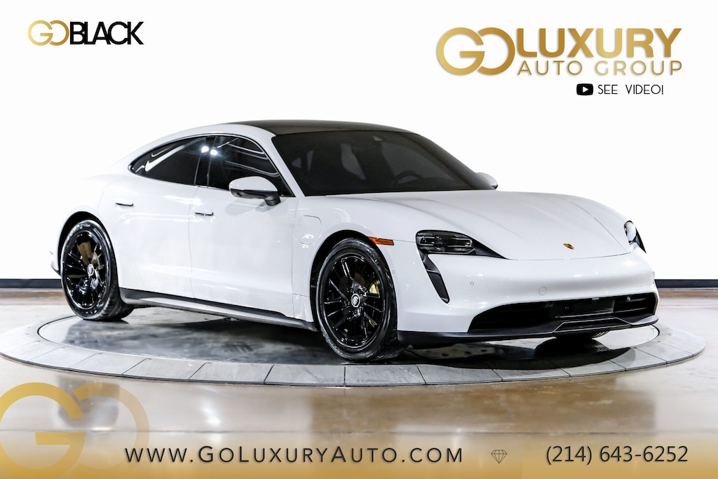 Used 2023 Porsche Taycan Premium Package/Leather Interior in Black/Bordeaux RedTech Package/All-Season Tires for 19" Wheels Sedan