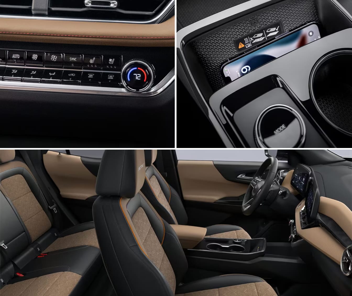 Split image of the 2026 Chevrolet Equinox interior.