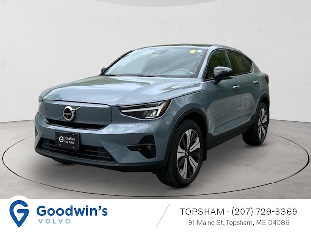 Featured used 2023 Volvo C40 Recharge Pure Electric Twin Plus SUV in Topsham, near Portland, ME