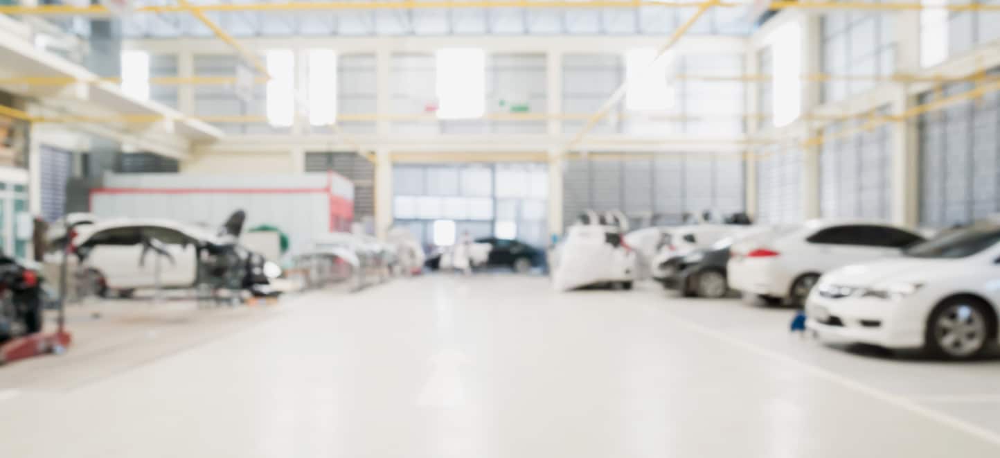 The inside of a vehicle service center.