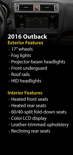 2016 Subaru Outback Features