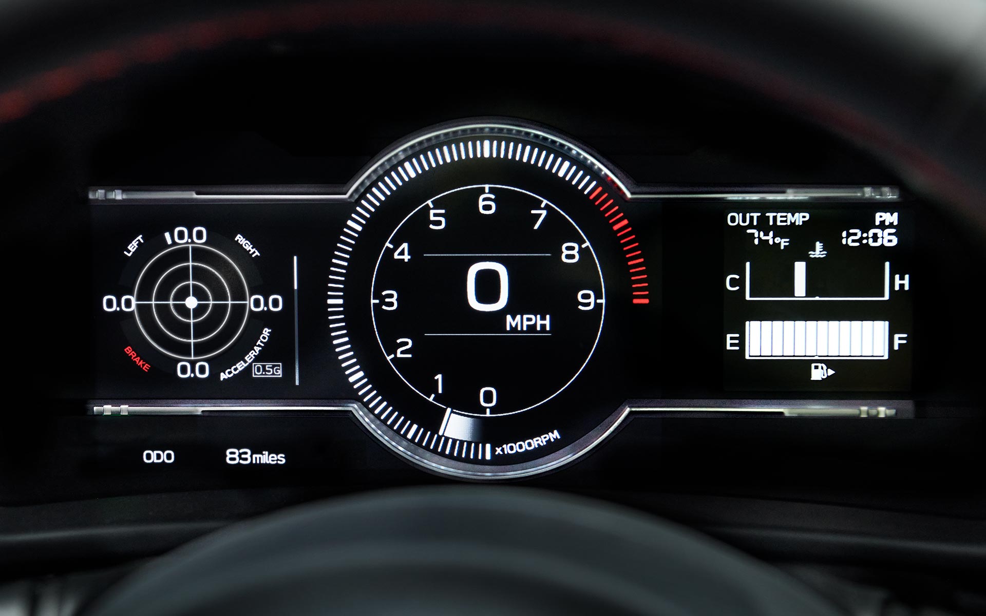 2023 Subaru BRZ digital instrument cluster
