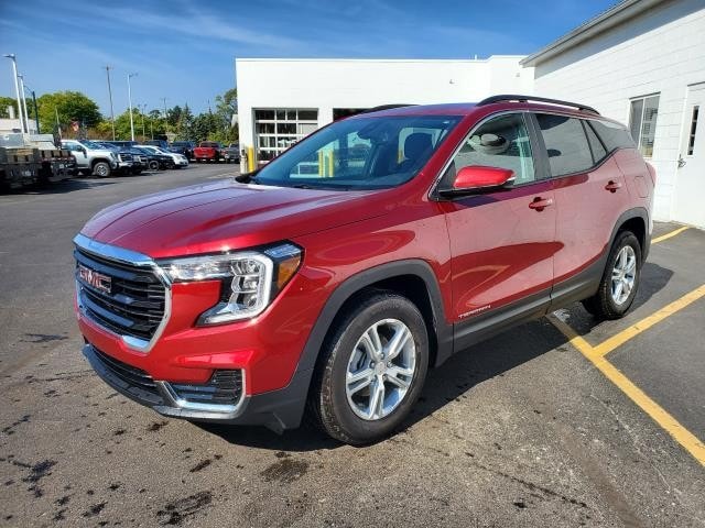 Used 2023 GMC Terrain SLE with VIN 3GKALMEGXPL148540 for sale in Mount Pleasant, MI