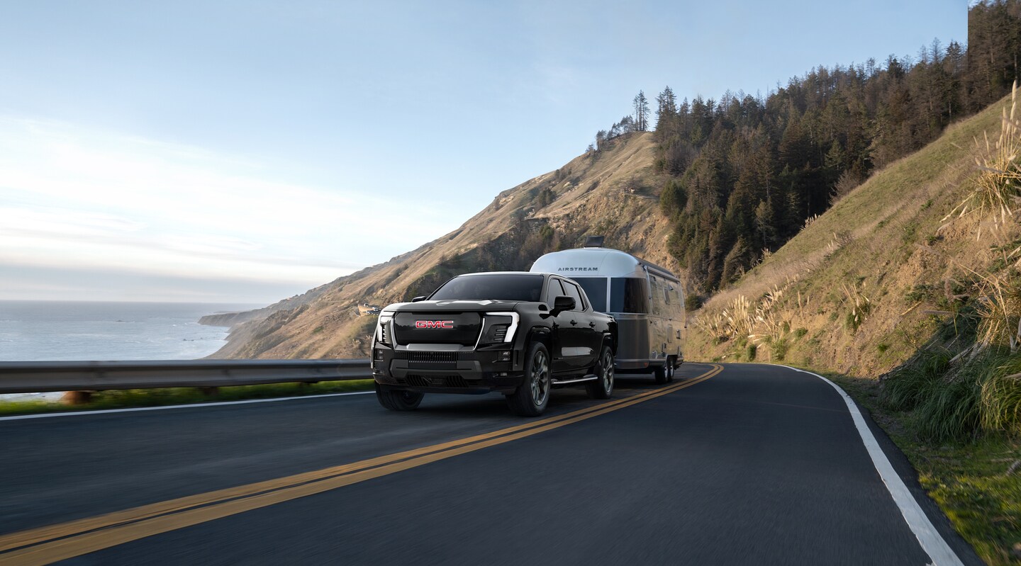 GMC Sierra EV towing a trailer