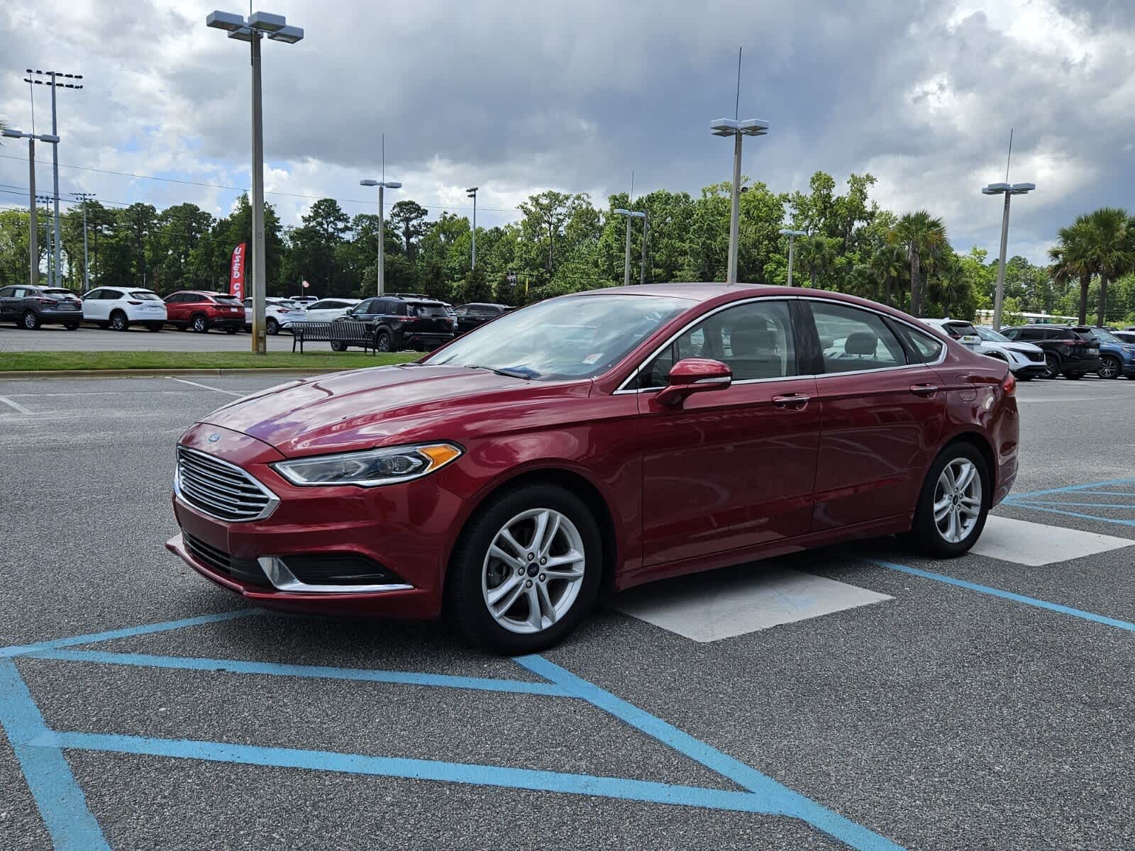 Used 2018 Ford Fusion SE with VIN 3FA6P0HD5JR279837 for sale in Savannah, GA