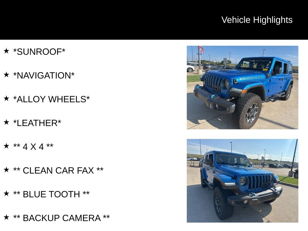 Used 2022 Jeep Wrangler Unlimited 4xe Unlimited Rubicon 4xe SUV