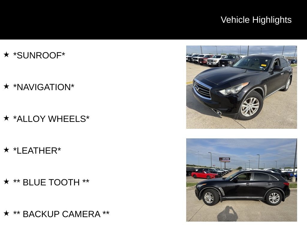 Used 2013 INFINITI FX37 Base SUV