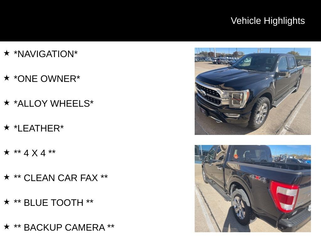 Certified 2021 Ford F-150 Platinum Truck SuperCrew Cab