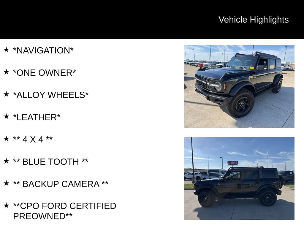 Certified 2023 Ford Bronco Wildtrak SUV