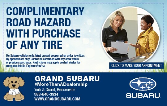 Complimentary Road Hazard Service | Grand Subaru
