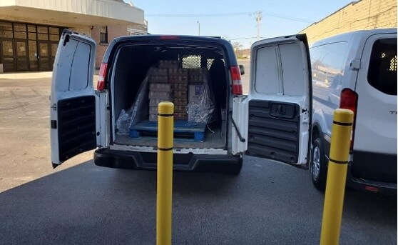 Grand Subaru team food drive April 2020
