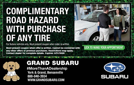 Complimentary Road Hazard Service | Grand Subaru