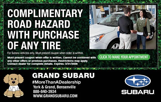 Complimentary Road Hazard Service | Grand Subaru