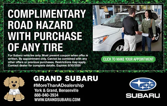 Complimentary Road Hazard Service | Grand Subaru