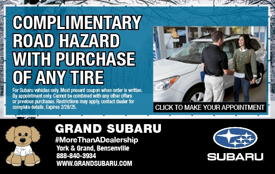 Complimentary Road Hazard Service | Grand Subaru