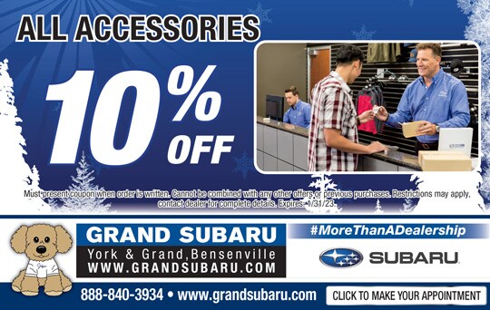 10% off Accessories | Grand Subaru