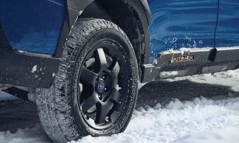 2022 Subaru Outback Wilderness driving on snow