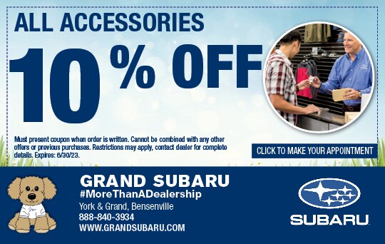 10% off Accessories | Grand Subaru