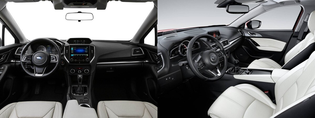 2018 subaru impreza vs mazda3 interior