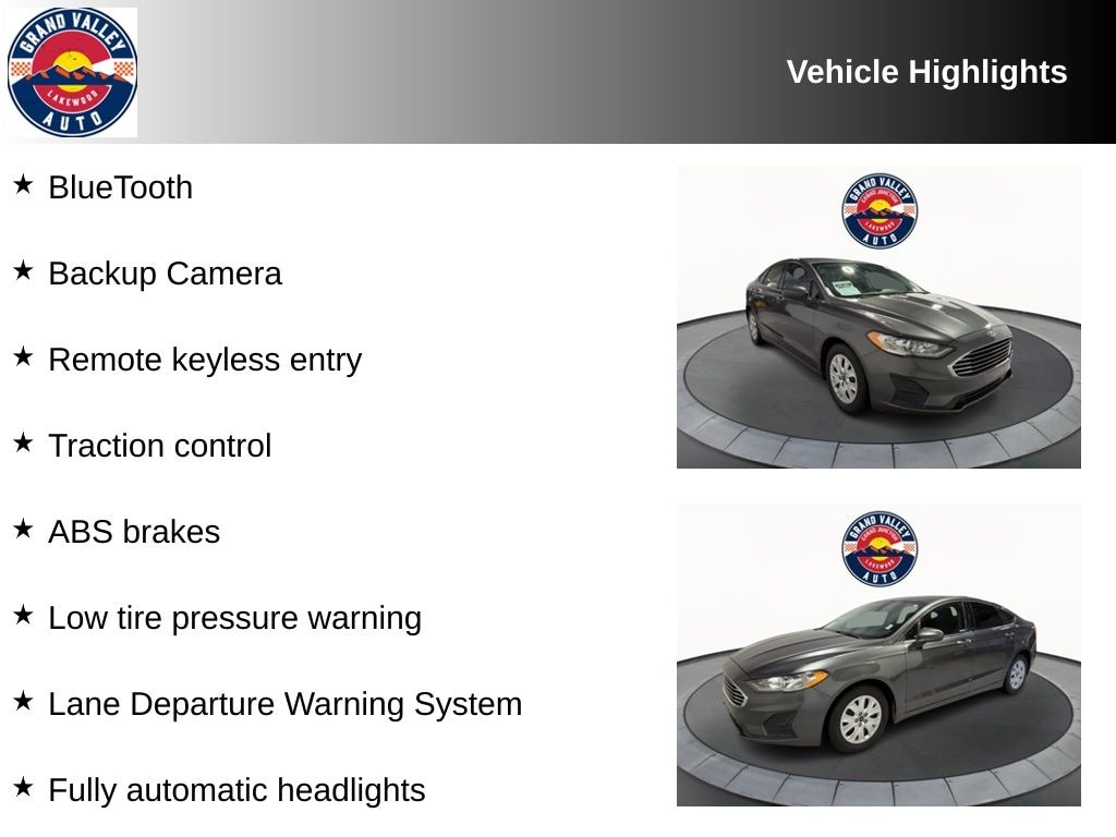 Used 2019 Ford Fusion S Sedan