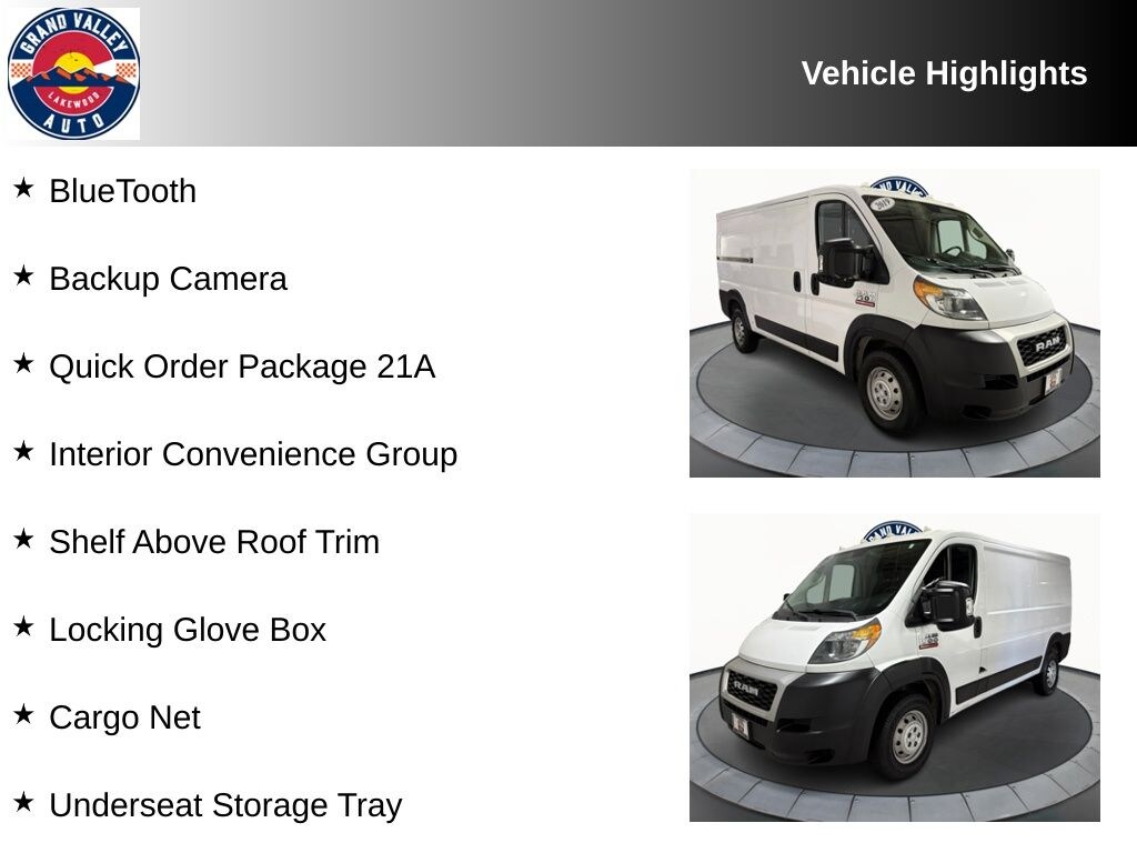 Used 2019 Ram Promaster 1500 Low Roof Cargo Van