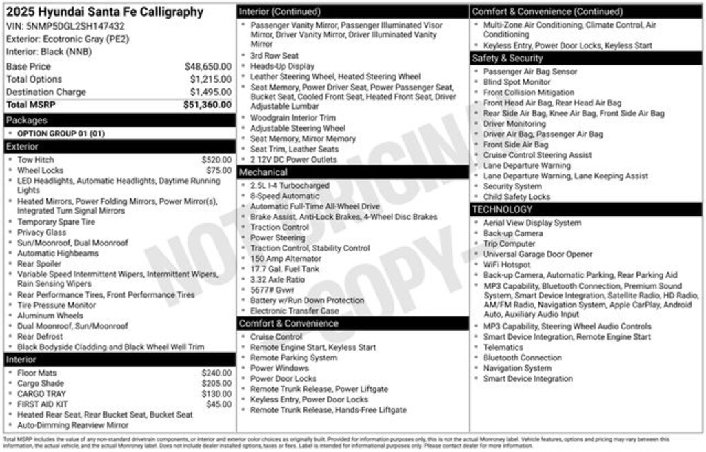 Certified 2025 Hyundai Santa Fe Calligraphy SUV