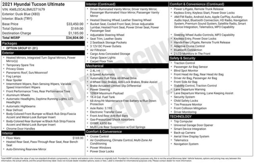 Used 2021 Hyundai Tucson Ultimate SUV