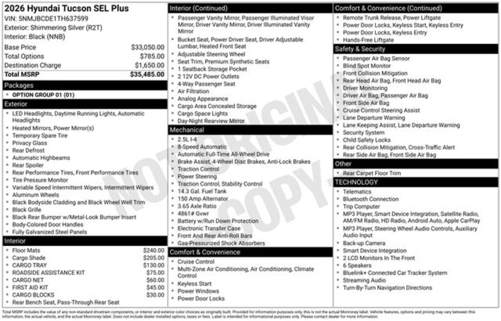 Certified 2026 Hyundai Tucson SEL SUV
