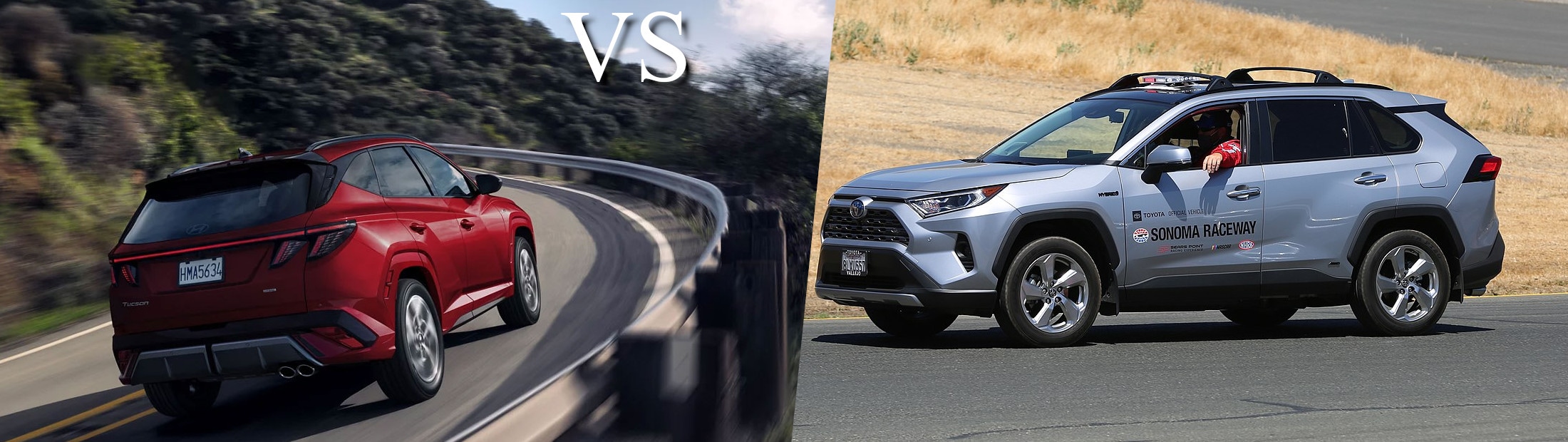 The 2025 Hyundai Tucson Hybrid compared to the Toyota RAV4 Hybrid