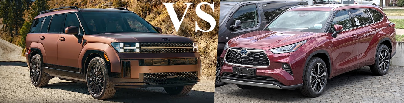 The 2025 Hyundai Santa Fe Hybrid compared to the Toyota Highlander Hybrid
