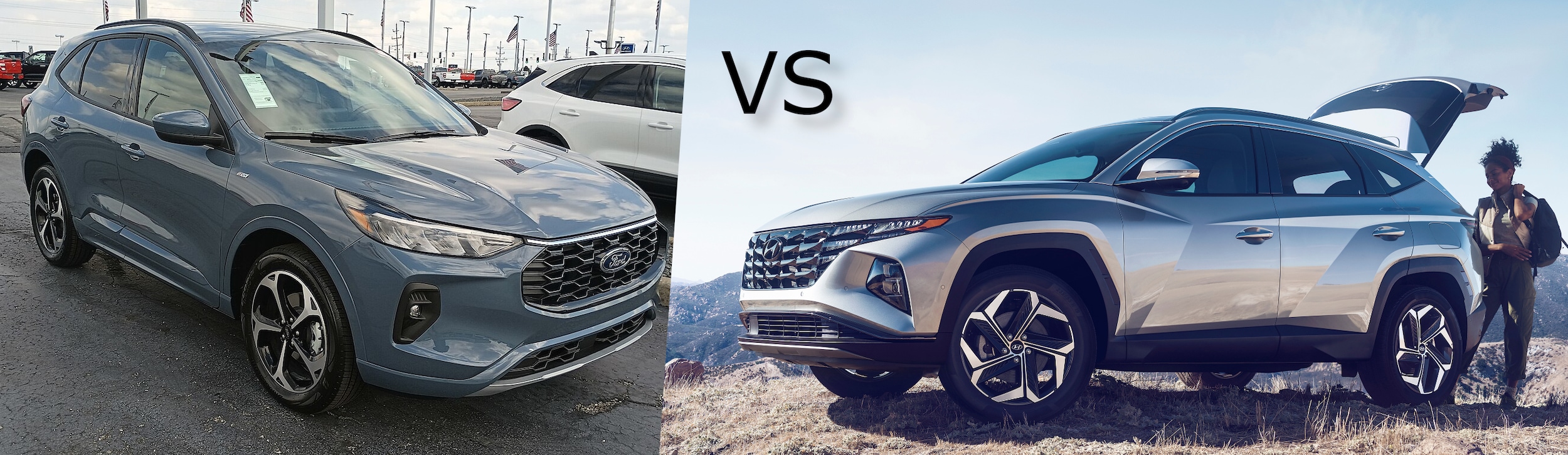 The Hyundai Tucson side-by-side with the Ford Escape