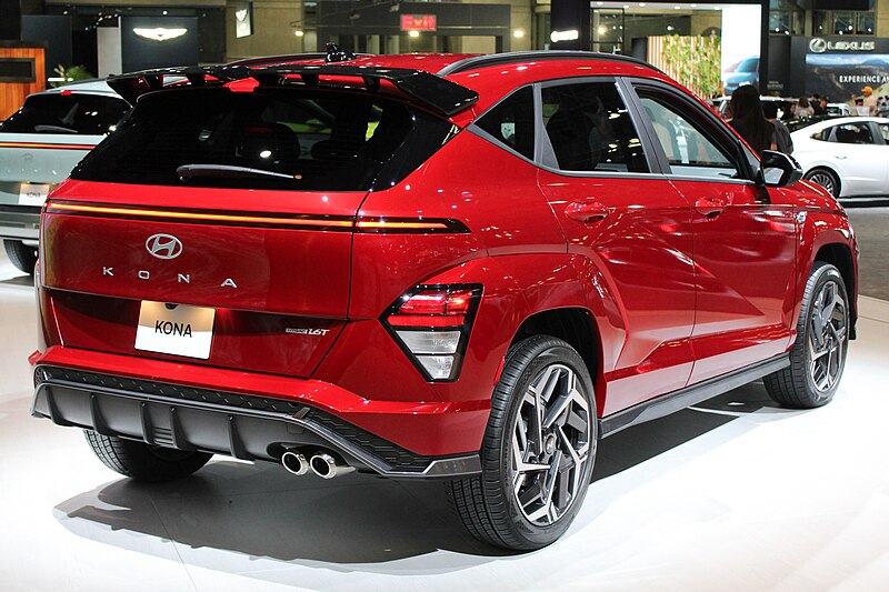 A red 2024 Hyundai Kona