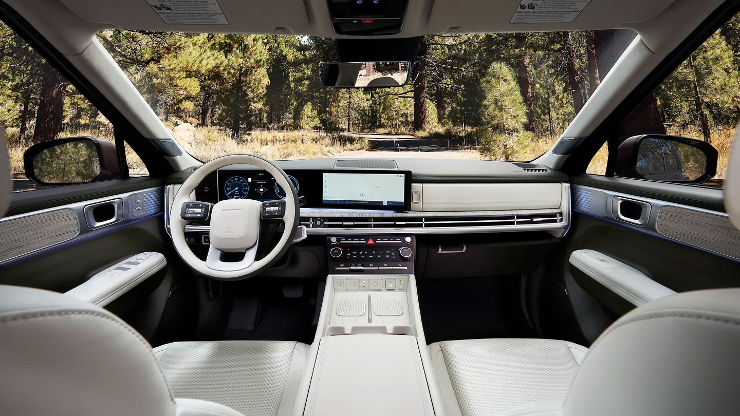 An interior view of a Hyundai Santa Fe