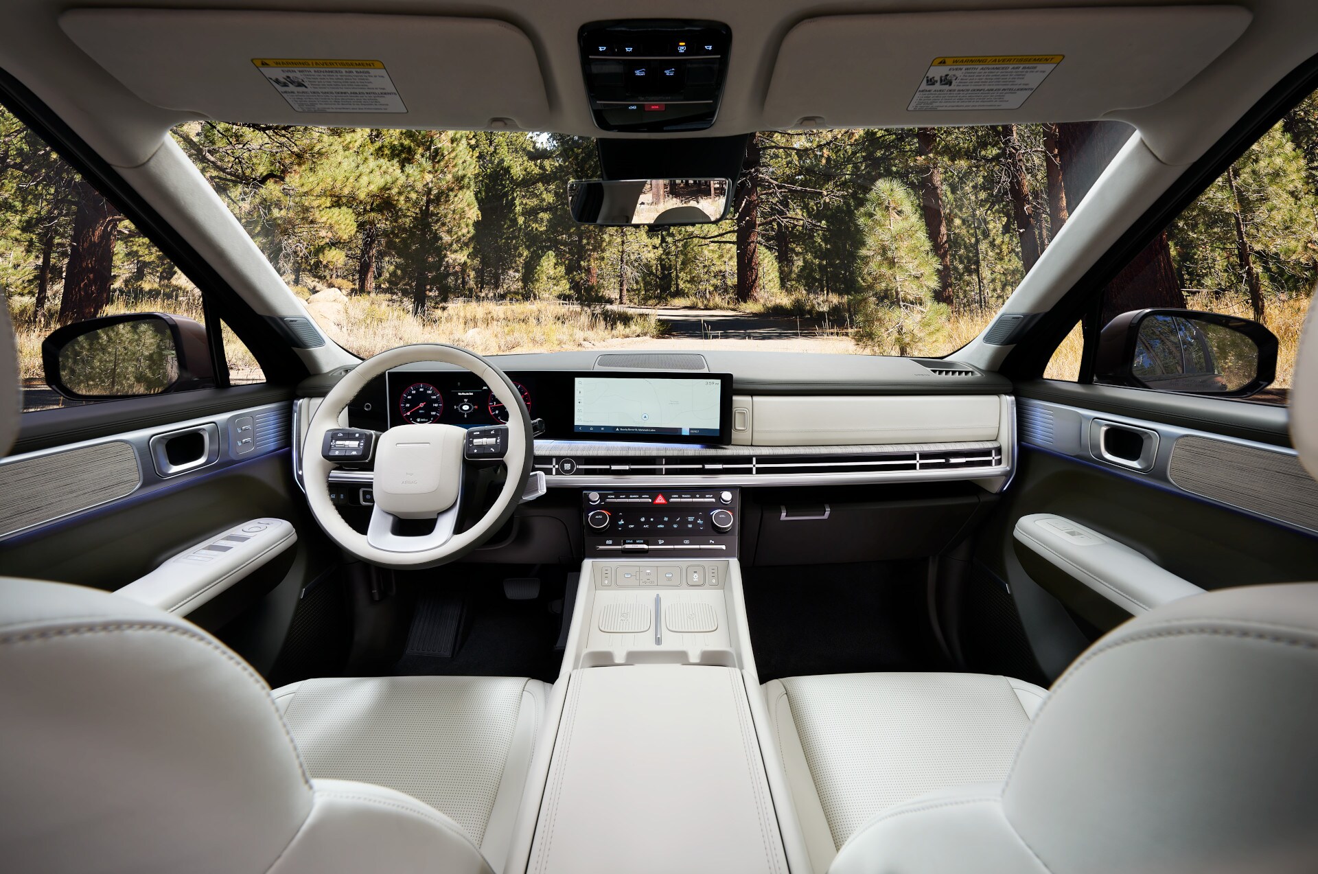 An interior view of the Hyundai Santa Fe Hybrid Calligraphy Edition