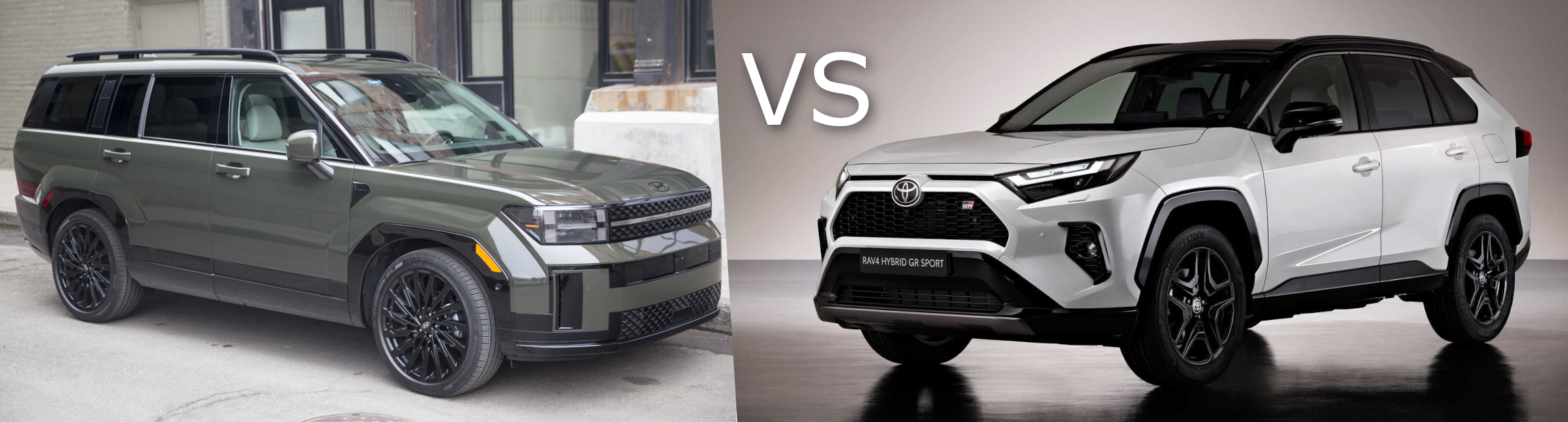 The 2024 Hyundai Santa Fe Hybrid compared to the 2024 Toyota RAV4 Hybrid