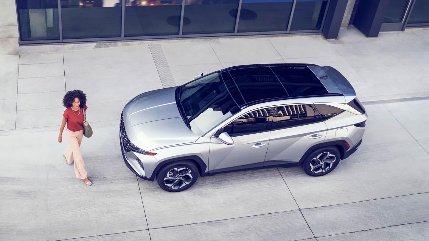 The 2024 Hyundai Tucson viewed from above