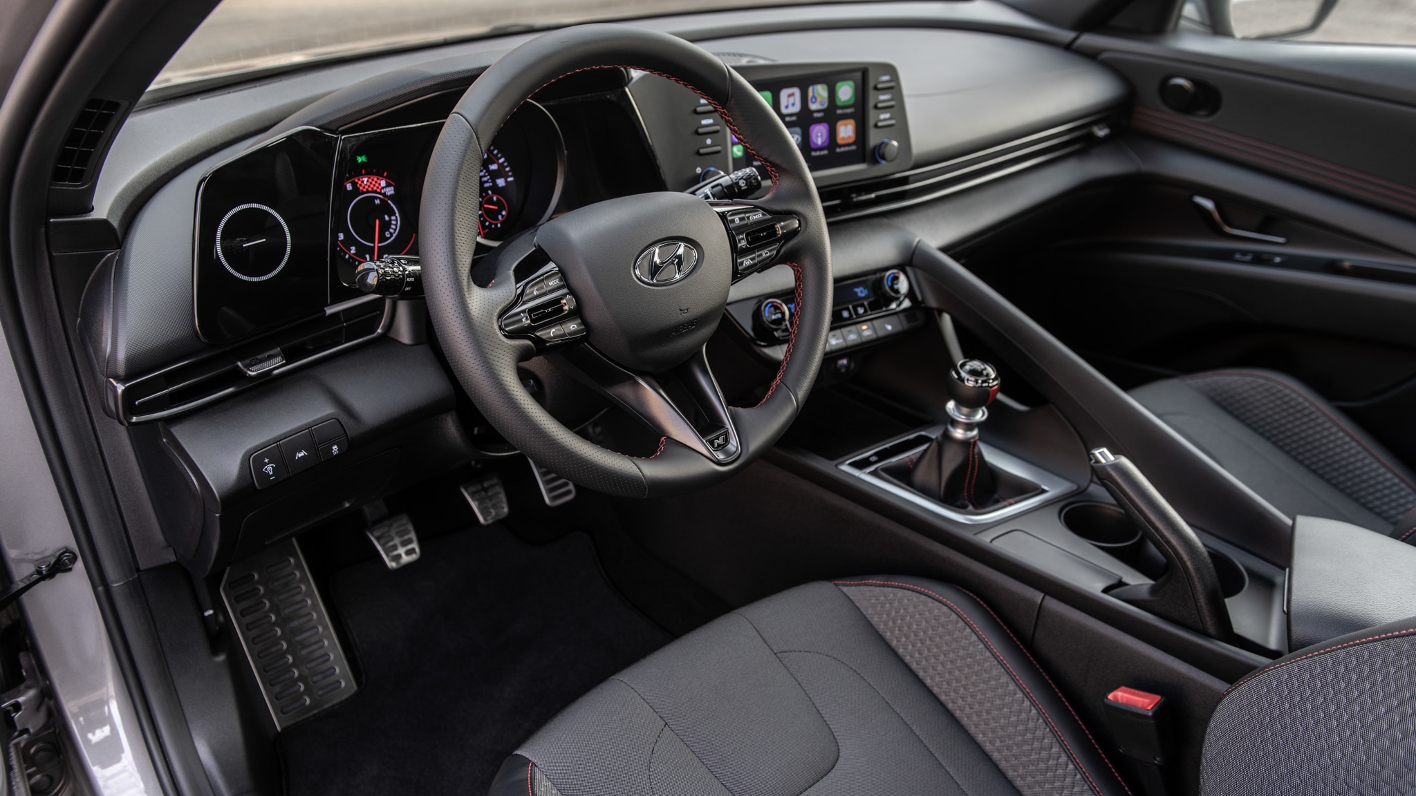 Interior view of the 2021 Hyundai Elantra N