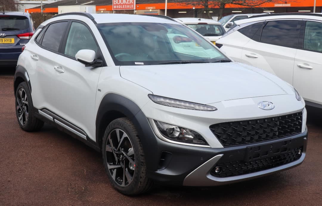 The 2021 Hyundai Kona Premium with a White Exterior