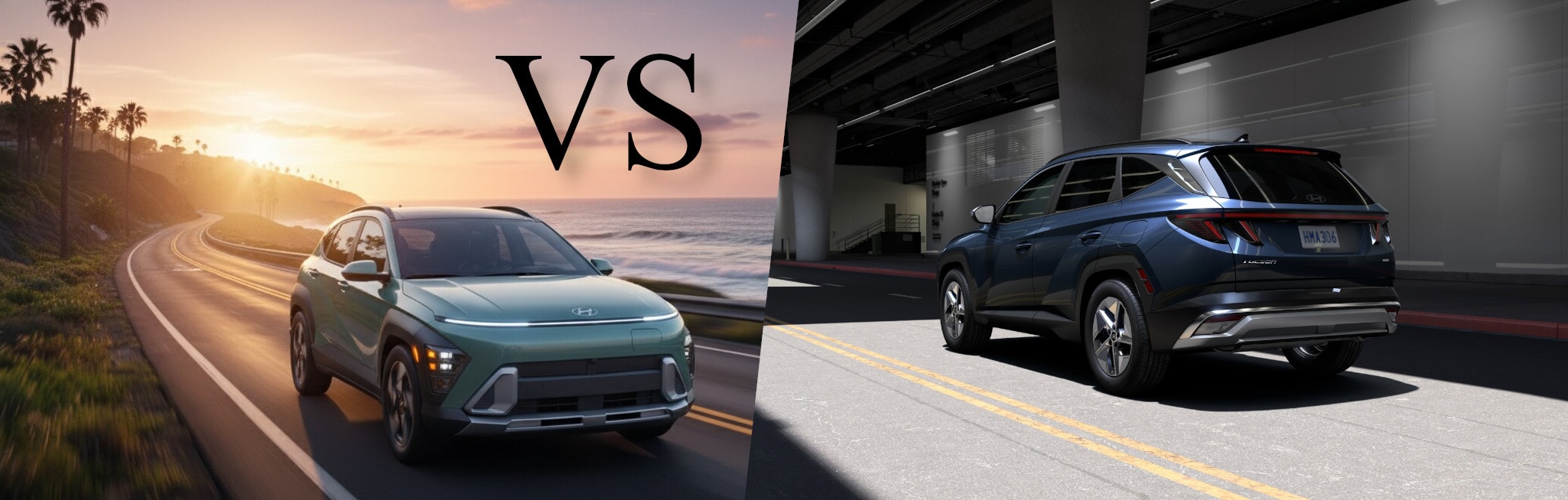 The 2026 Hyundai Kona compared to the Hyundai Tucson