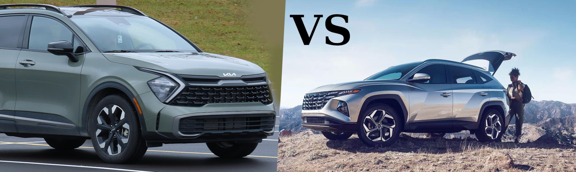 2024 Kia Sportage next to a Hyundai Tucson