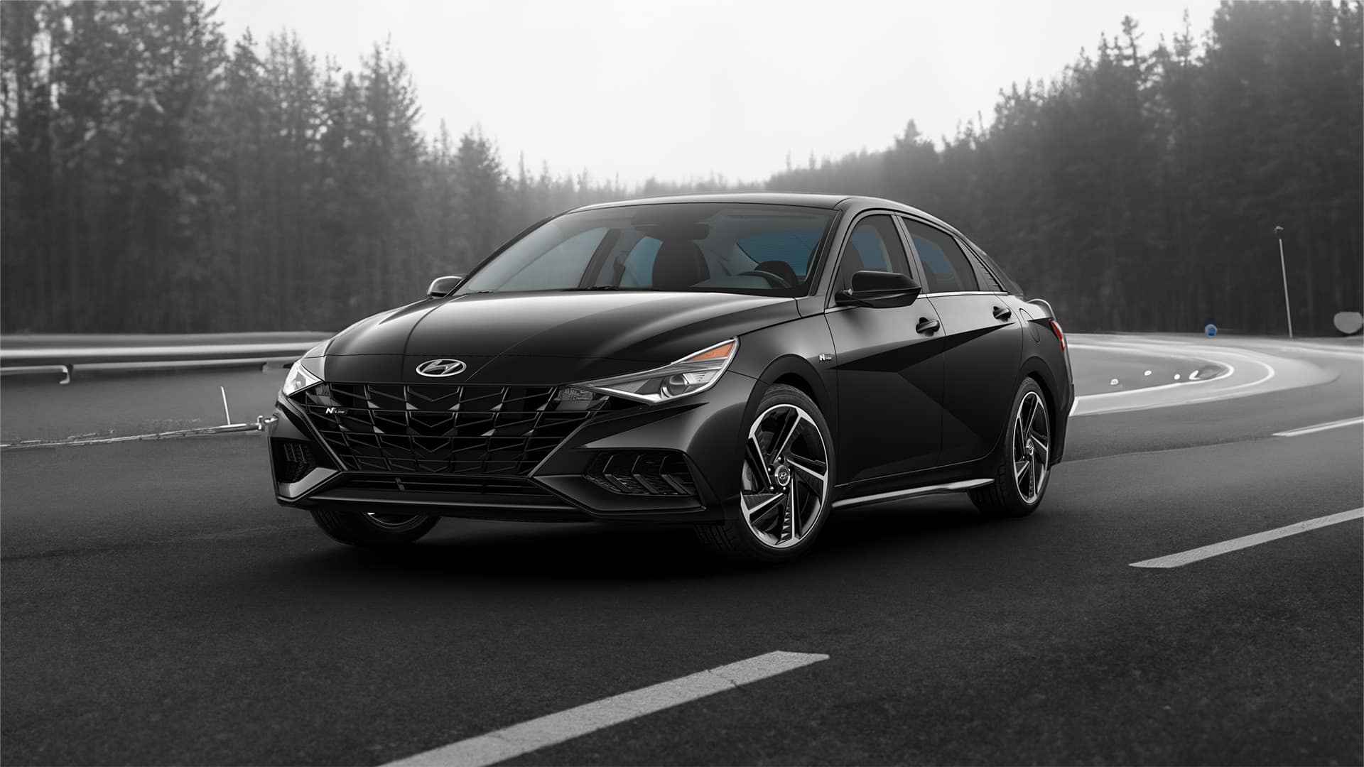 The Hyundai Elantra in Phantom Black