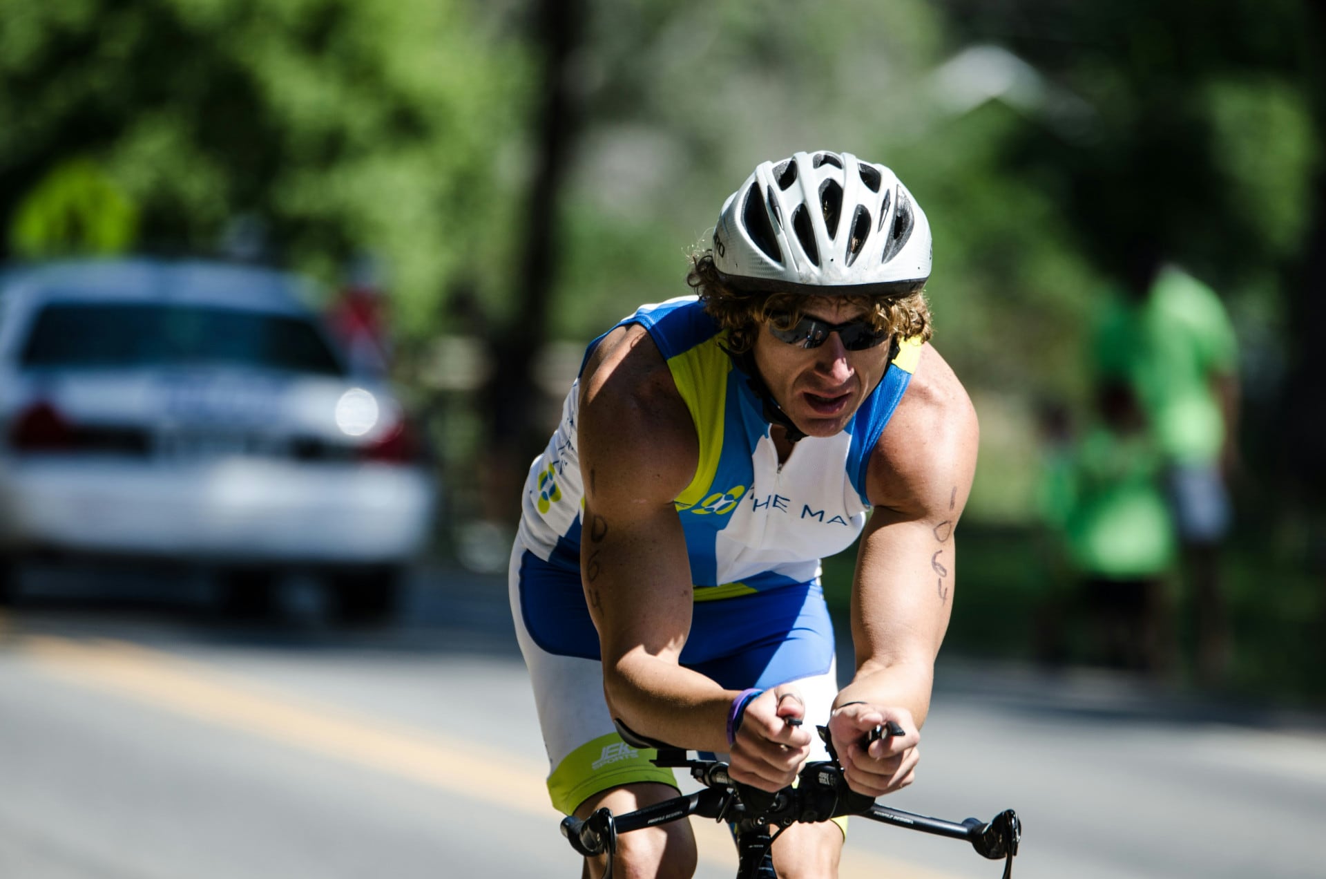 A cyclist using public roads