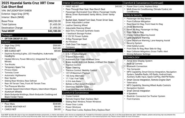 Used 2025 Hyundai Santa Cruz XRT Truck Crew Cab